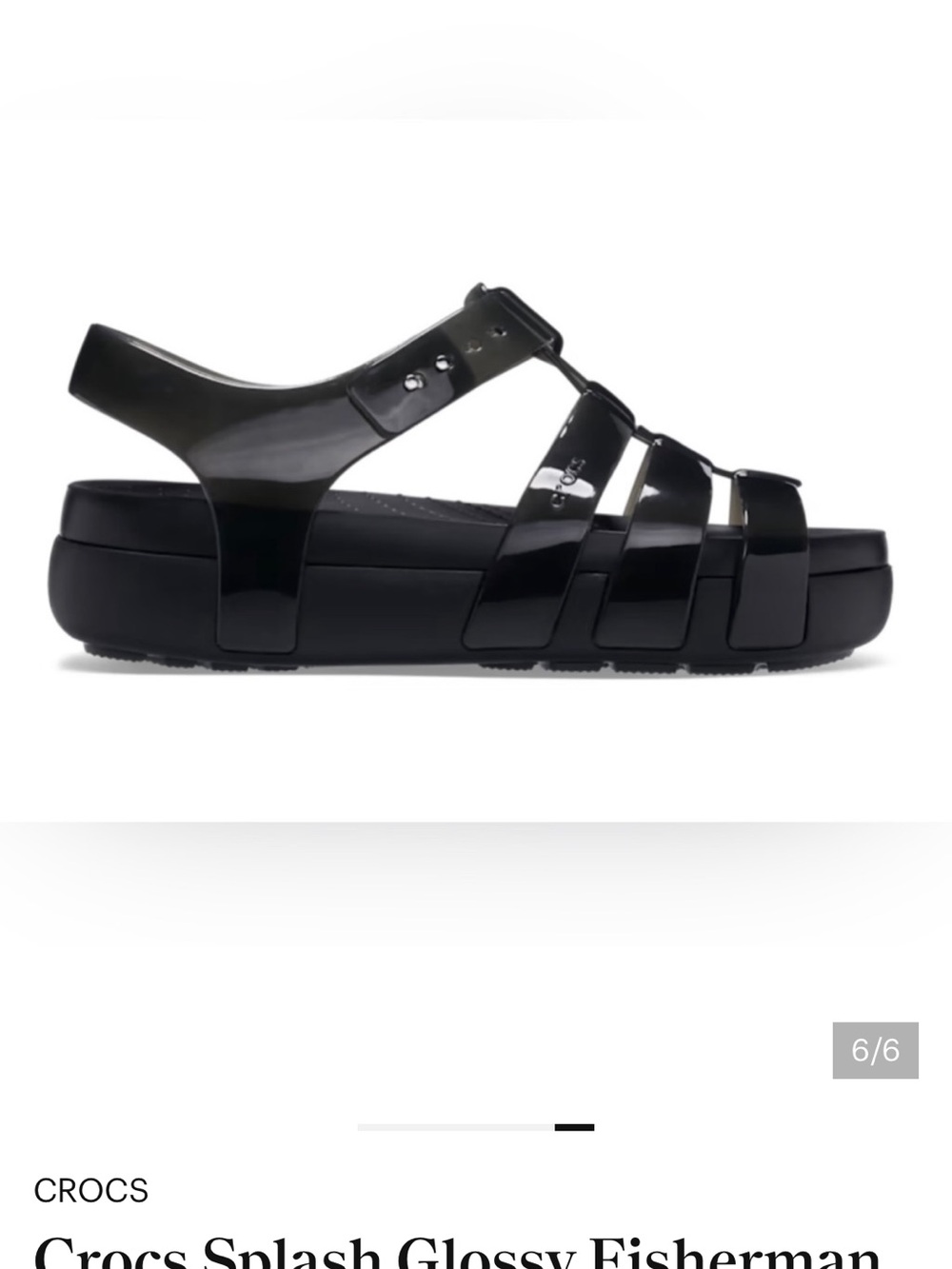CROCS Black Jelly Strappy Slingback Sandals